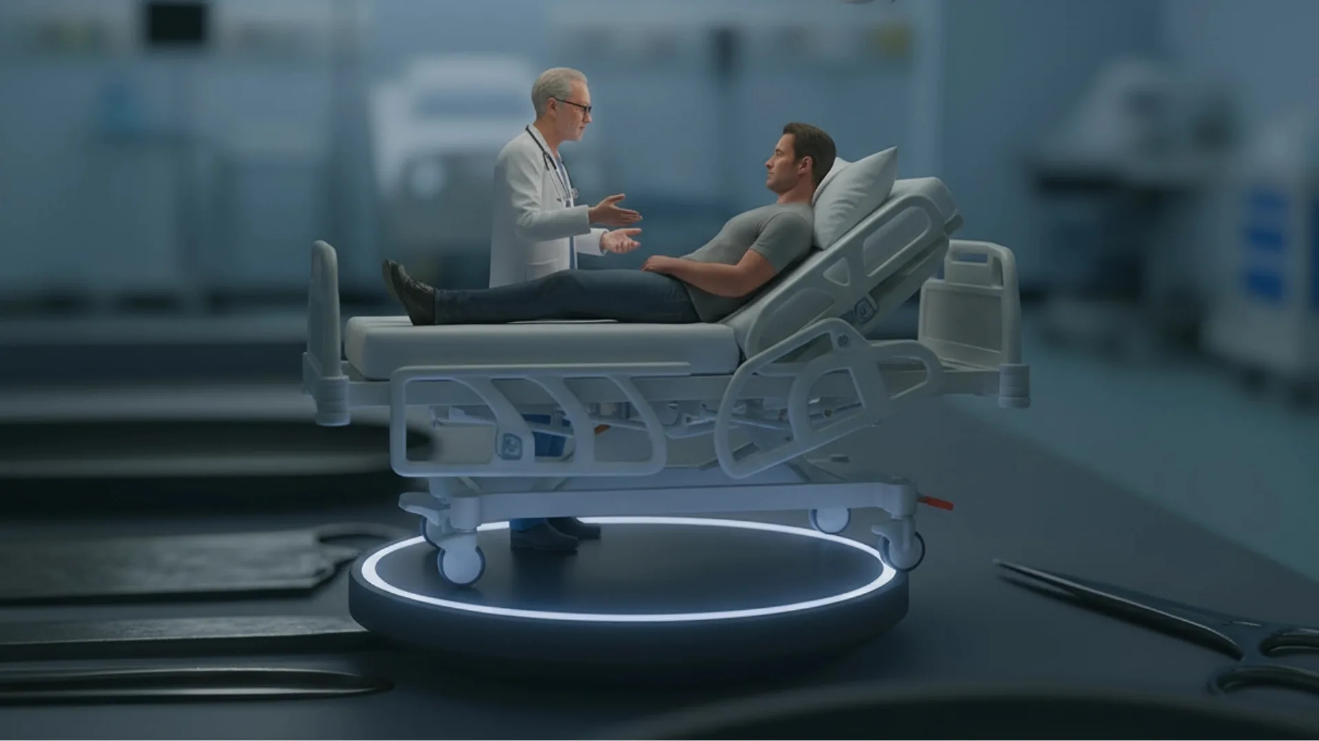 3D AI animation hospital concept