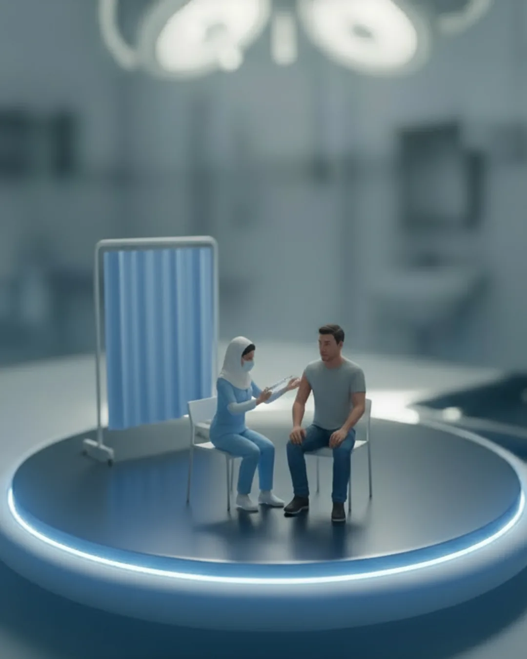 3D AI animation hospital concept