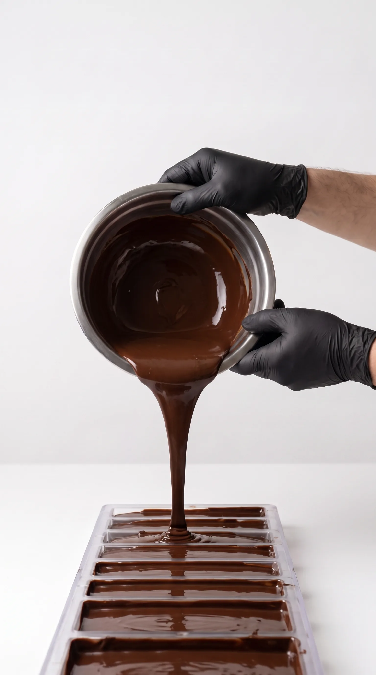 Chocolate tempering process photography