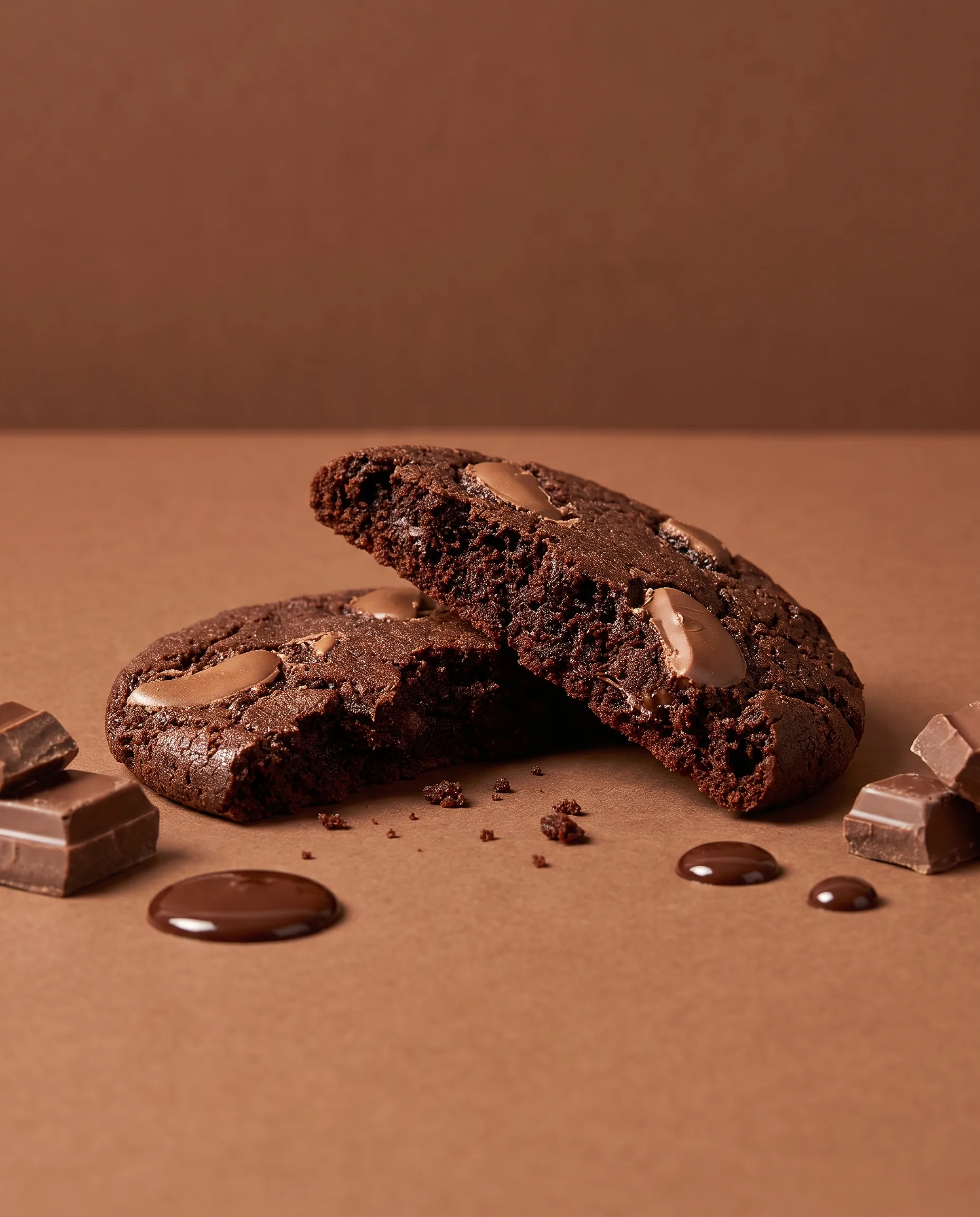 Double chocolate cookie food photography