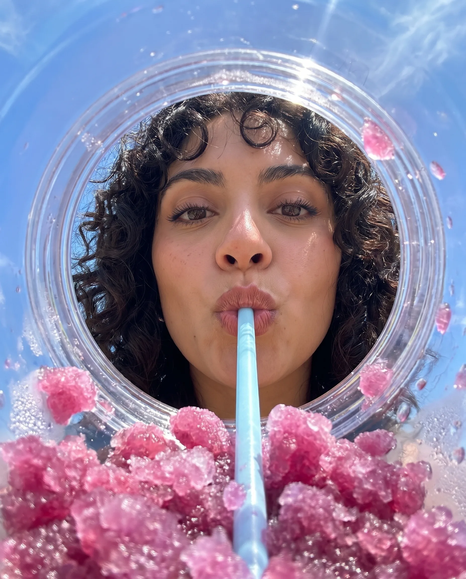 Playful pink soda portrait campaign