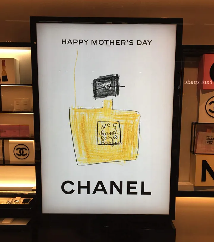 Chanel celebrated Mother’s Day with children’s drawings of its №5 fragrance